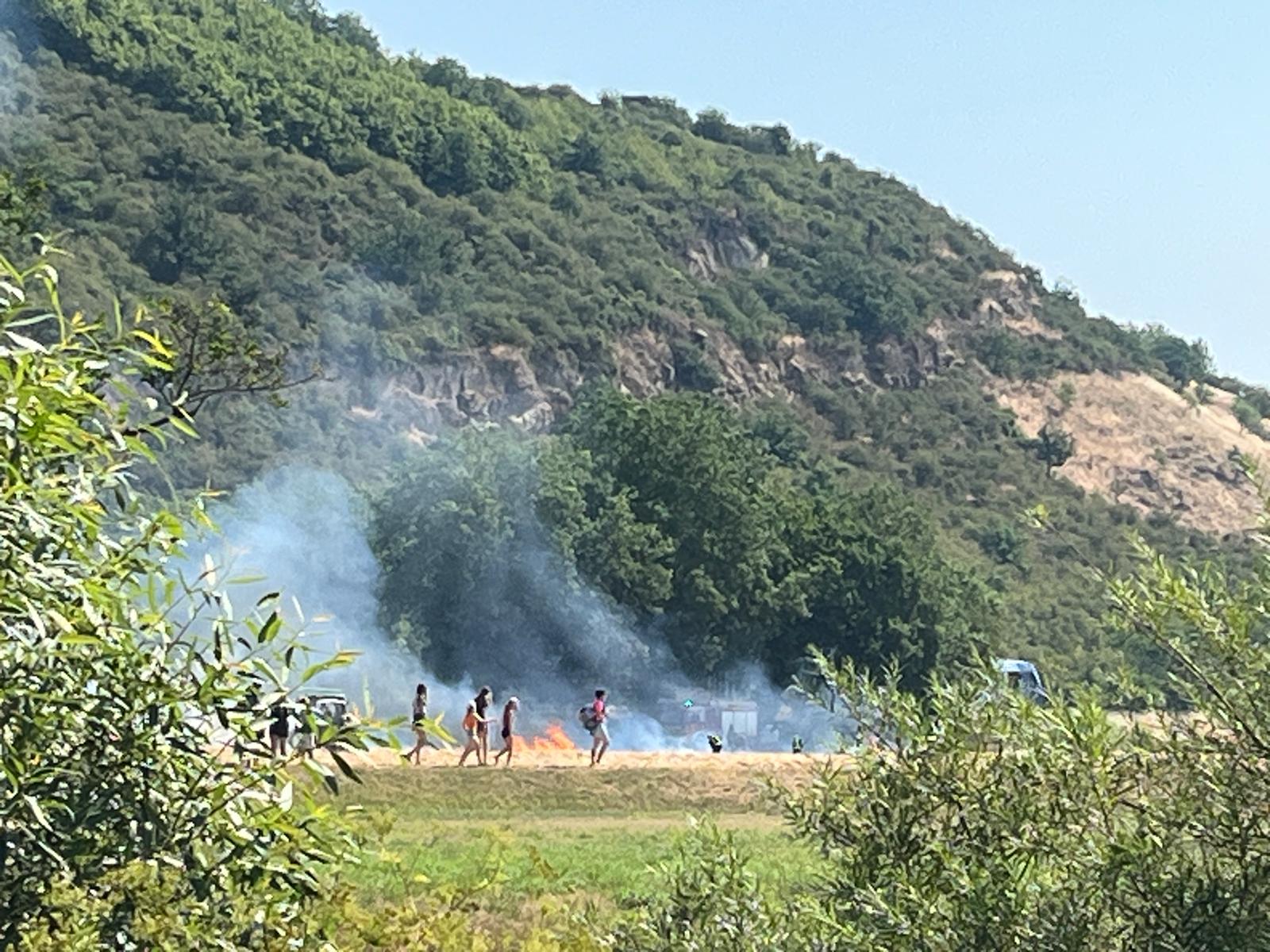 Kleiner Flächenbrand am Barfußpfad in Bad Sobernheim